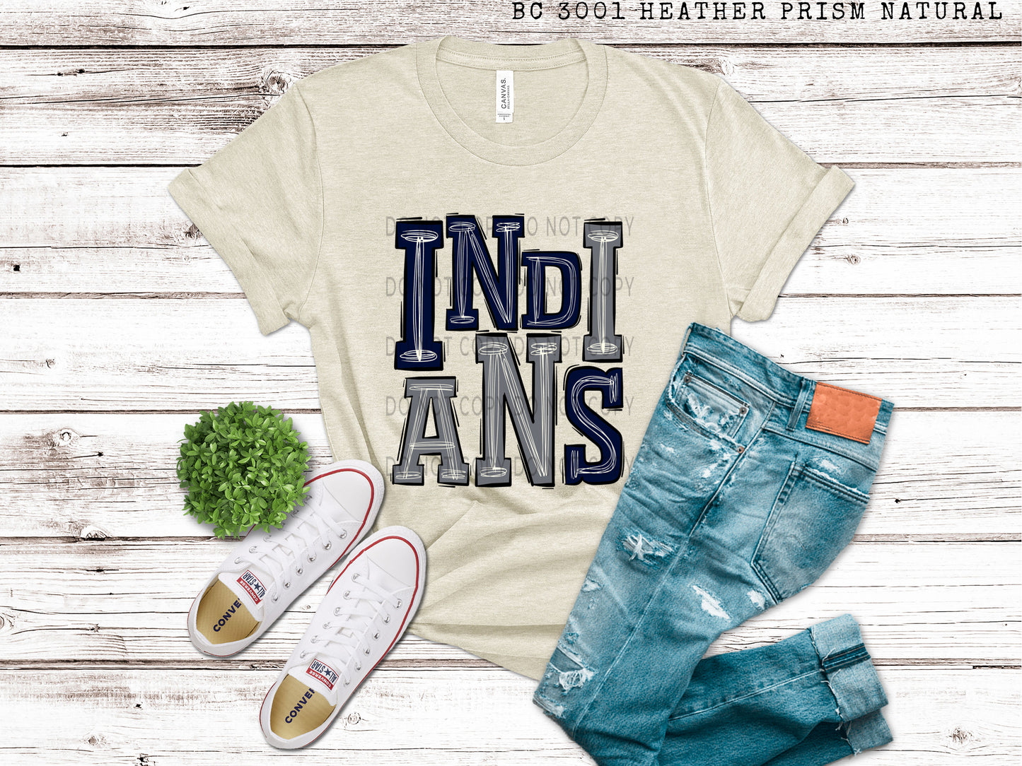 Indians Navy and Gray - DTF