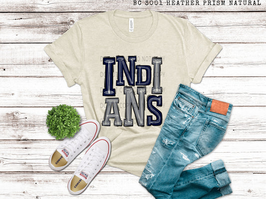 Indians Navy and Gray - DTF