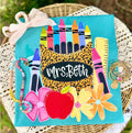 Leopard Crayon Teacher/Student Name CUSTOM -DTF&UV