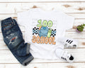 100 Days Of School Blue And Green Checkered -DTF
