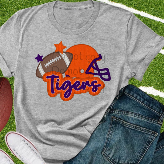 Tigers Clemson stitch football -DTF