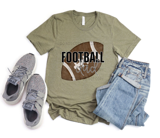 Football Dad White Outline - DTF
