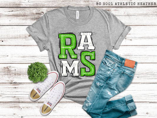 Rams Kelly Green and White - DTF