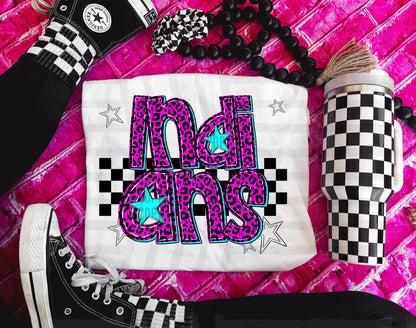 Pink Leopard Neon Mascots (dropdown)-DTF&UV