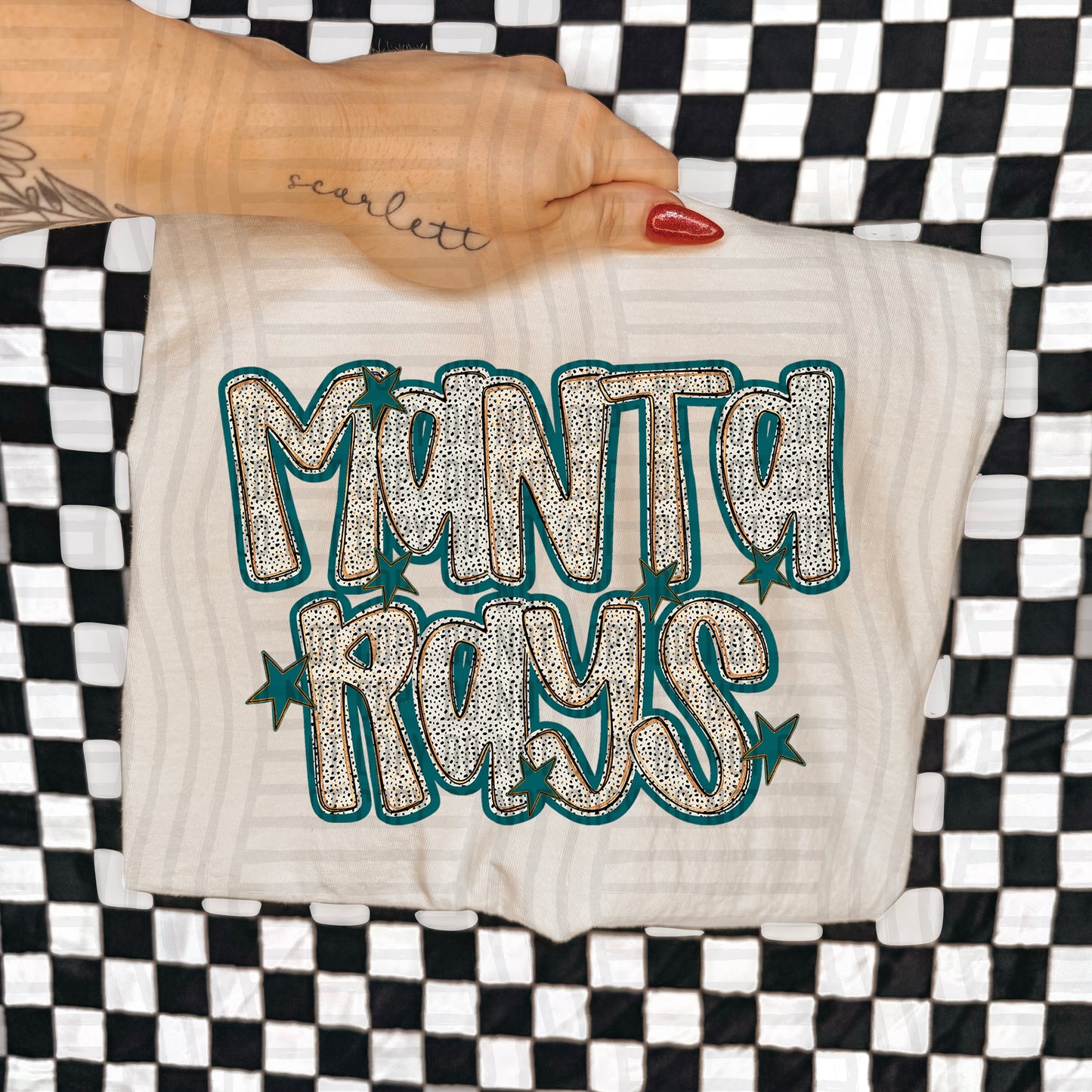 Teal Dotty (DROPDOWN MENU)-DTF&UV