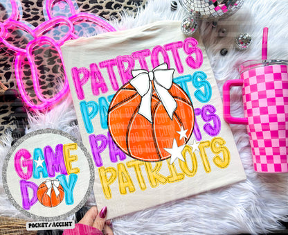 Bright Preppy Basketball(included FRONT AND BACK) DROPDOWN- DTF&UV