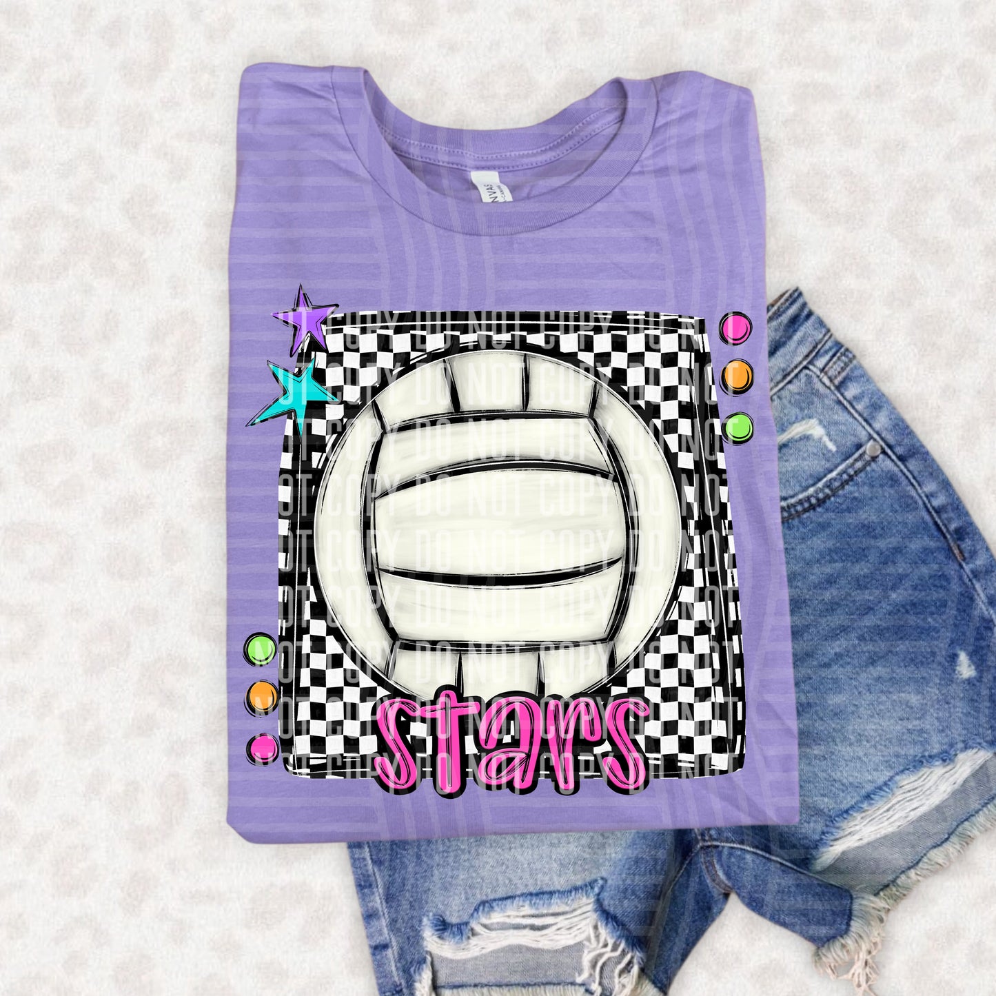 Bright preppy volleyball- (DROPDOWN MASCOT)-DTF&UV
