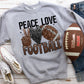 Peace love football sequin  -DTF
