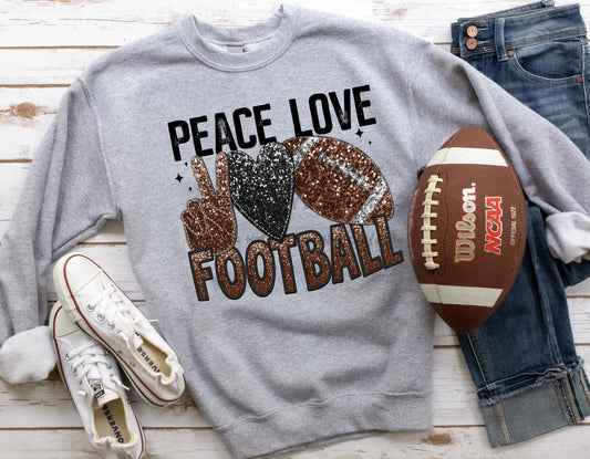 Peace love football sequin  -DTF