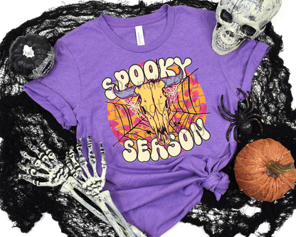 Spooky season steer skull-DTF