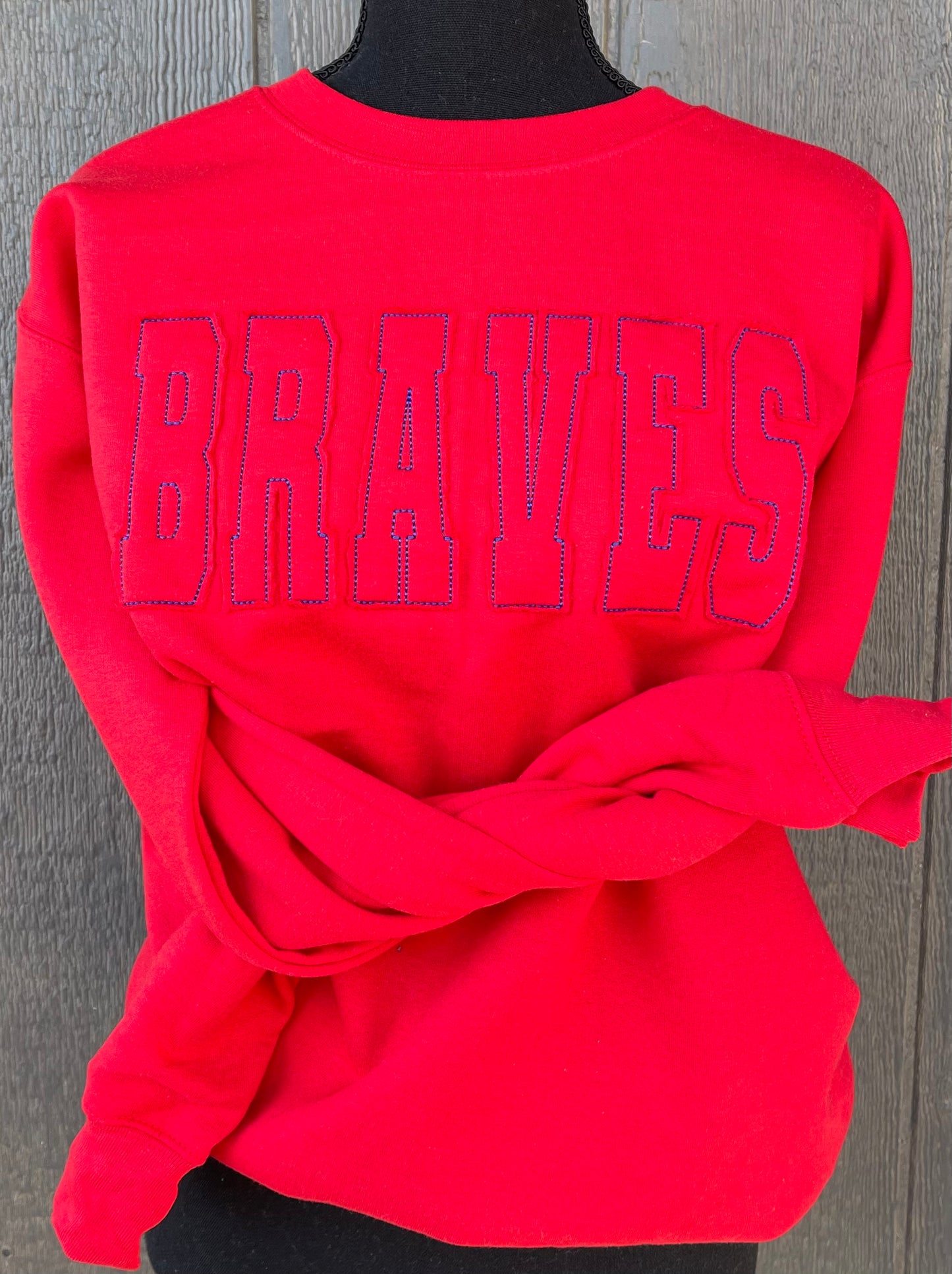 Ragged Edge Embroidered Sweatshirt