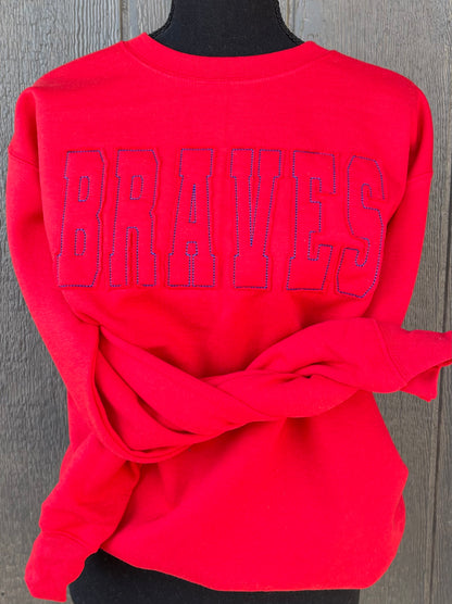 Ragged Edge Embroidered Sweatshirt
