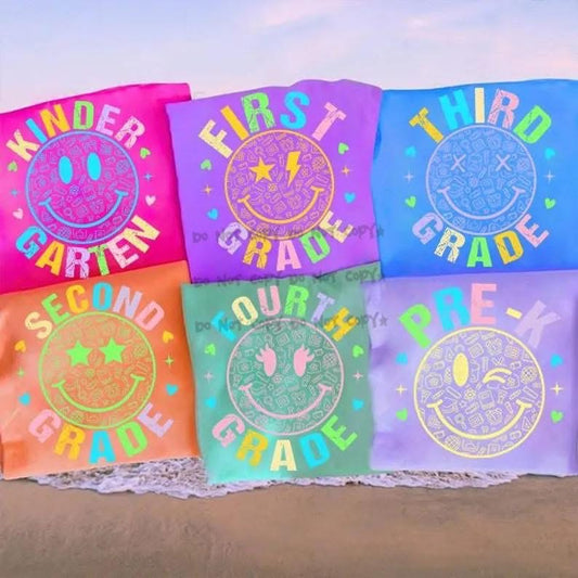 Colorful Smiley Grades (6 Options) -DTF
