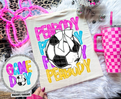 Bright Preppy Soccer(included FRONT AND BACK) DROPDOWN- DTF&UV