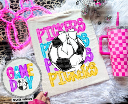 Bright Preppy Soccer(included FRONT AND BACK) DROPDOWN- DTF&UV
