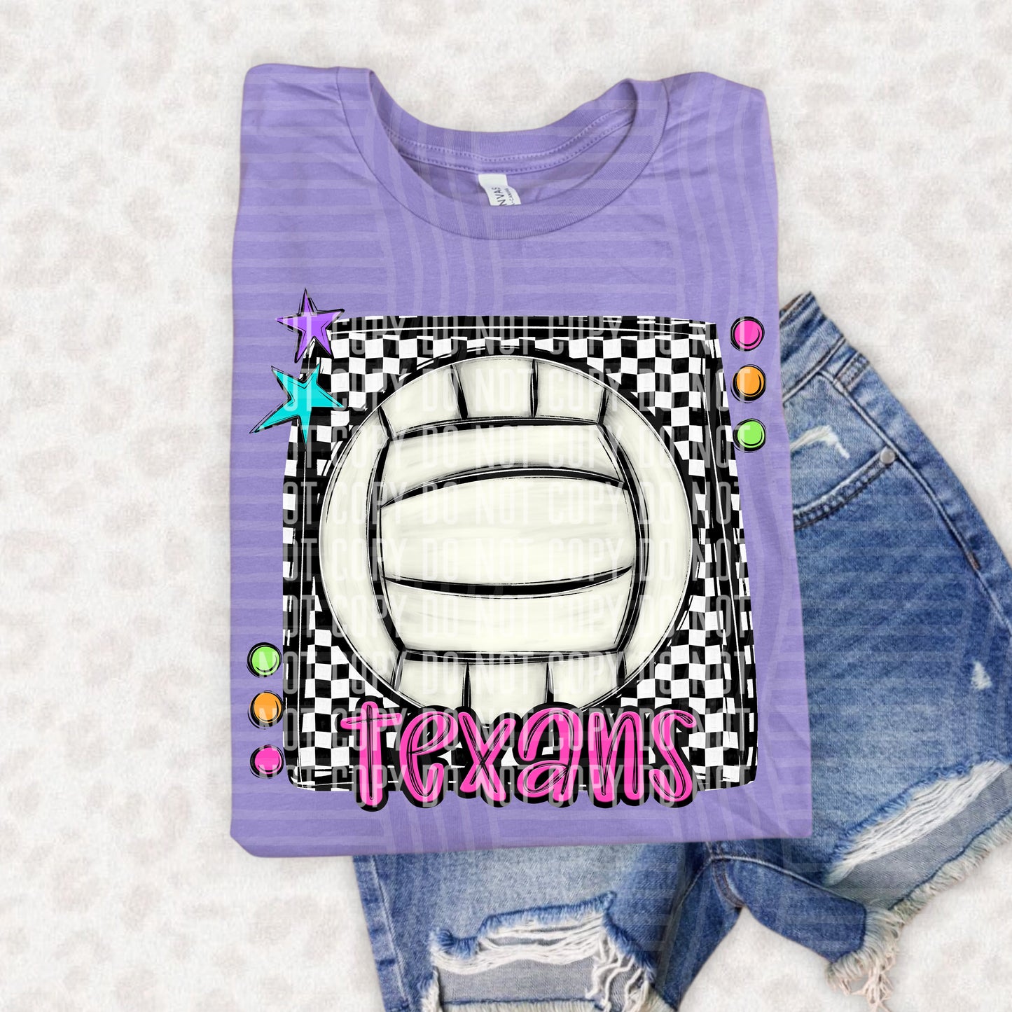 Bright preppy volleyball- (DROPDOWN MASCOT)-DTF&UV