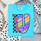 Rainbow Swirl Initials (Dropdown)- DTF&UV