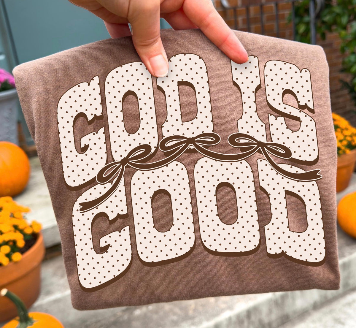 God is good polka dot DTF