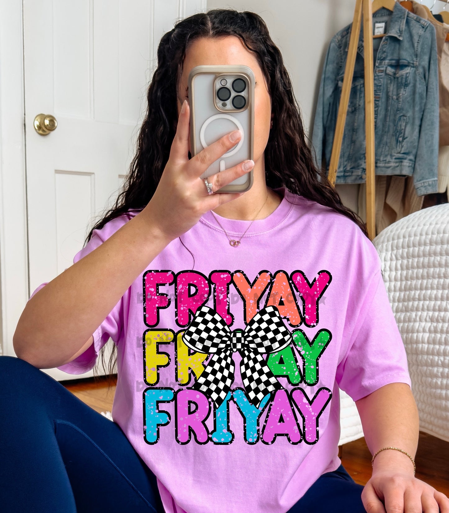Friyay with Checkered bow- DTF&UV