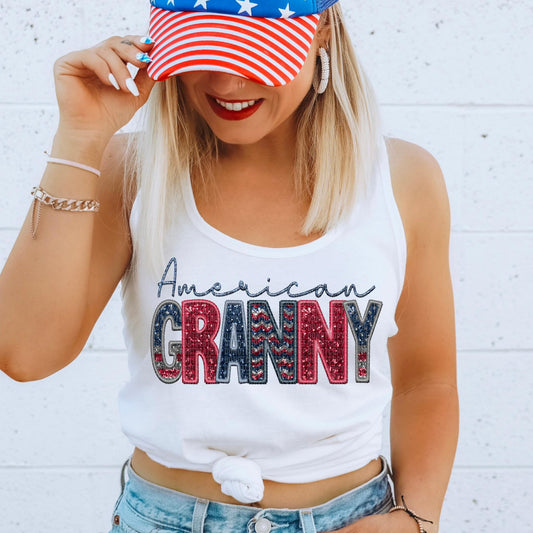 American Granny Faux Embroidery Sequin - DTF