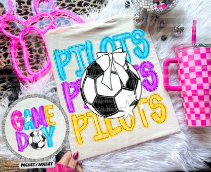 Bright Preppy Soccer(included FRONT AND BACK) DROPDOWN- DTF&UV