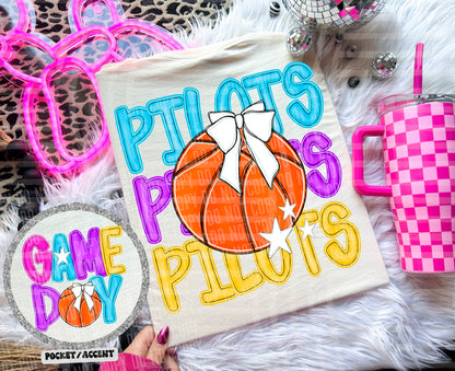 Bright Preppy Basketball(included FRONT AND BACK) DROPDOWN- DTF&UV