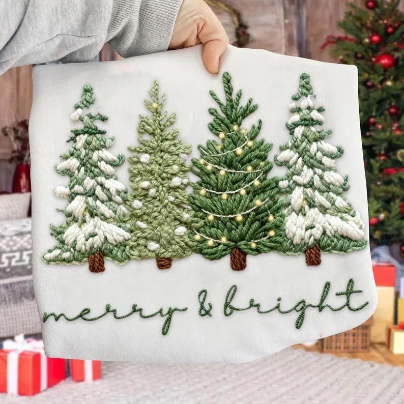 Merry & Bright Green Trees-DTF&UV