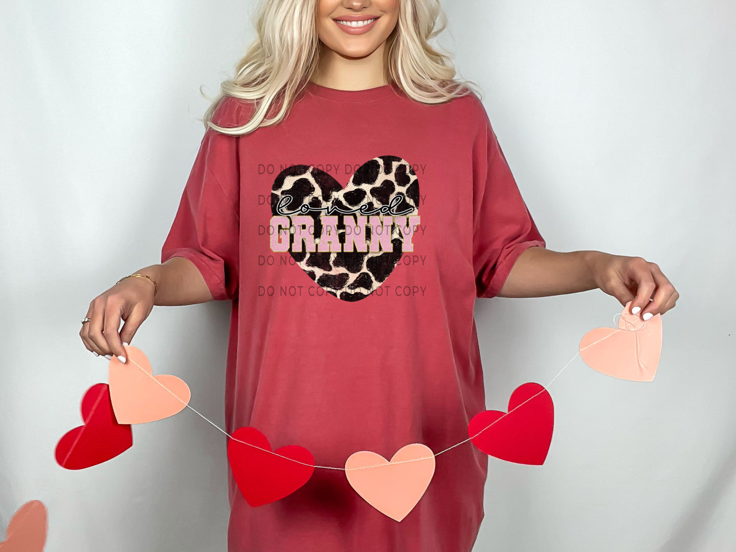 Loved Granny Cow Print Heart DTF