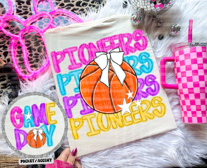 Bright Preppy Basketball(included FRONT AND BACK) DROPDOWN- DTF&UV