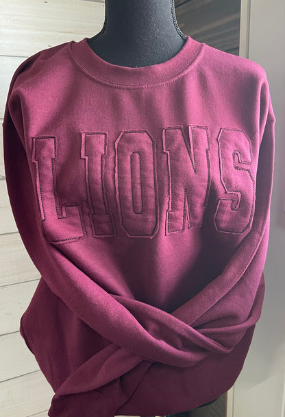 Ragged Edge Embroidered Sweatshirt
