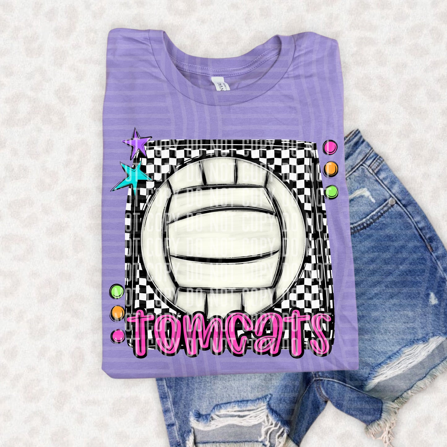 Bright preppy volleyball- (DROPDOWN MASCOT)-DTF&UV