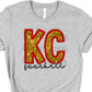 KC gold sequin football-DTF