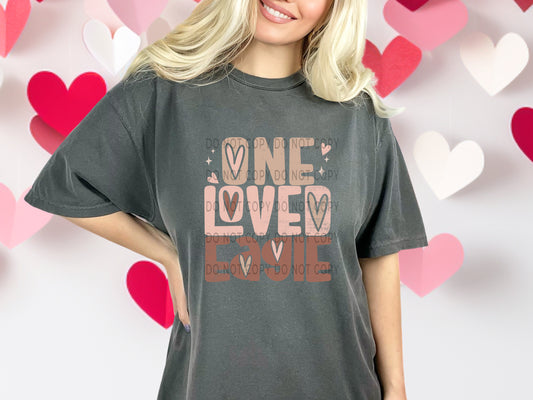 One Loved Eagle Light Pink Distressed DTF