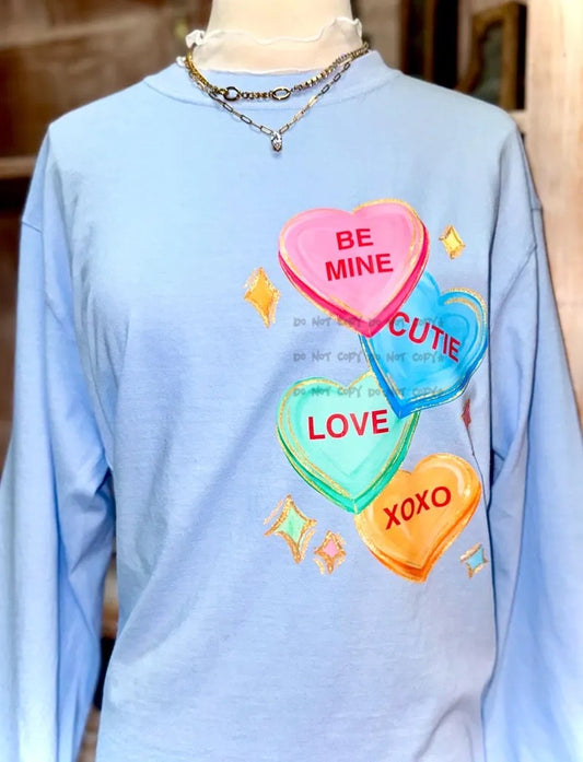 Be mine cutie Love Xoxo vertical convo hearts-DTF&UV