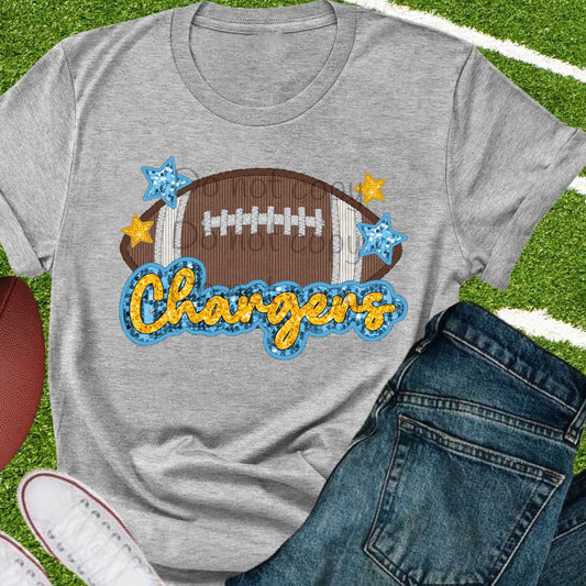 Chargers stars sequin football-DTF