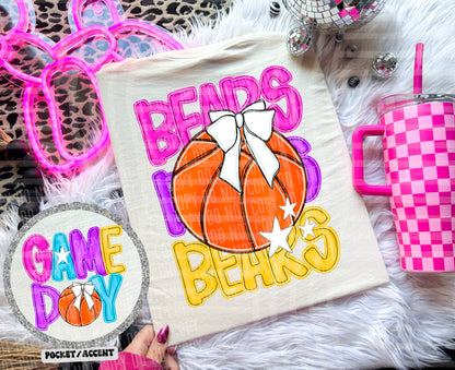Bright Preppy Basketball(included FRONT AND BACK) DROPDOWN- DTF&UV