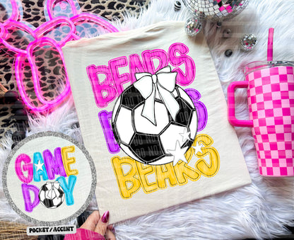 Bright Preppy Soccer(included FRONT AND BACK) DROPDOWN- DTF&UV