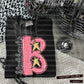Pink Glitter Leopard Initial or word-CUSTOM: (ANY NAME, ANY MASCOT)-DTF&UV