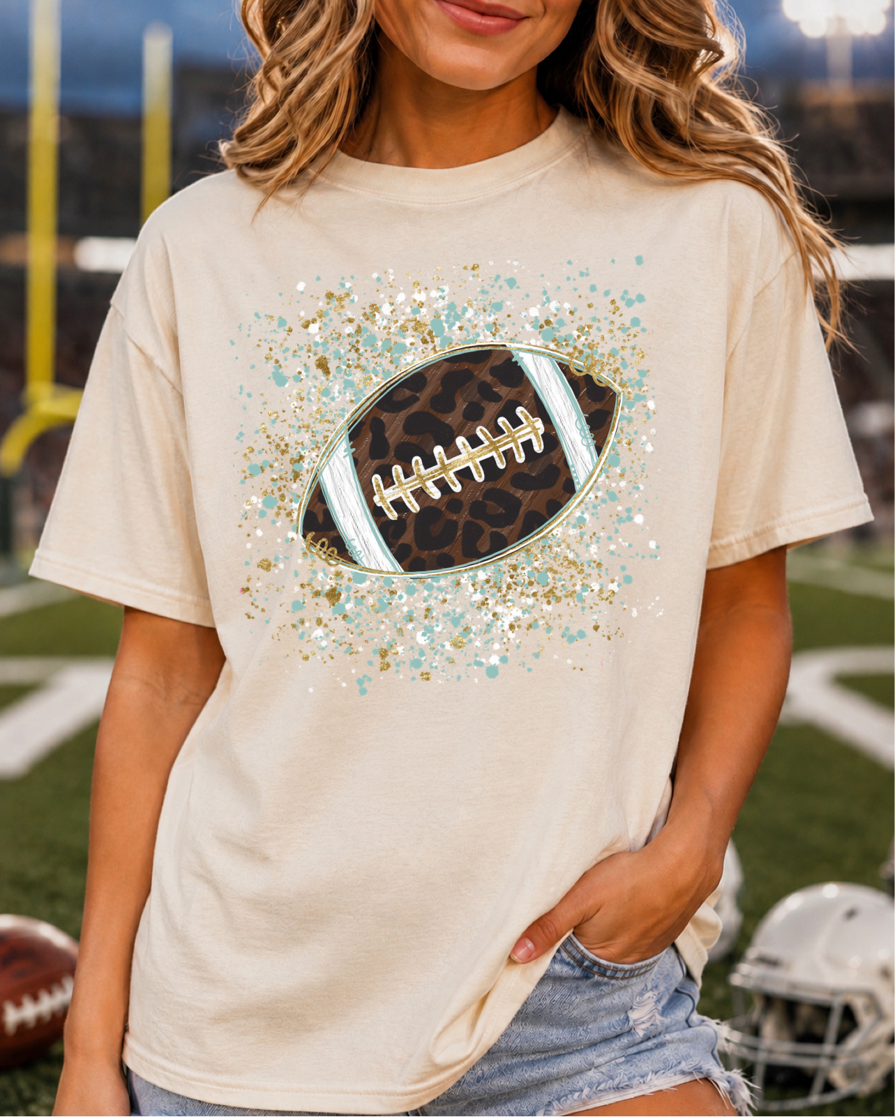 Leopard Football splatter- DTF&UV