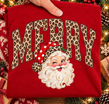 Merry leopard with Santa- DTF&UV