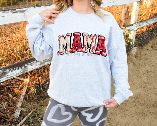 Mama fuzzy baseball letters-DTF&UV