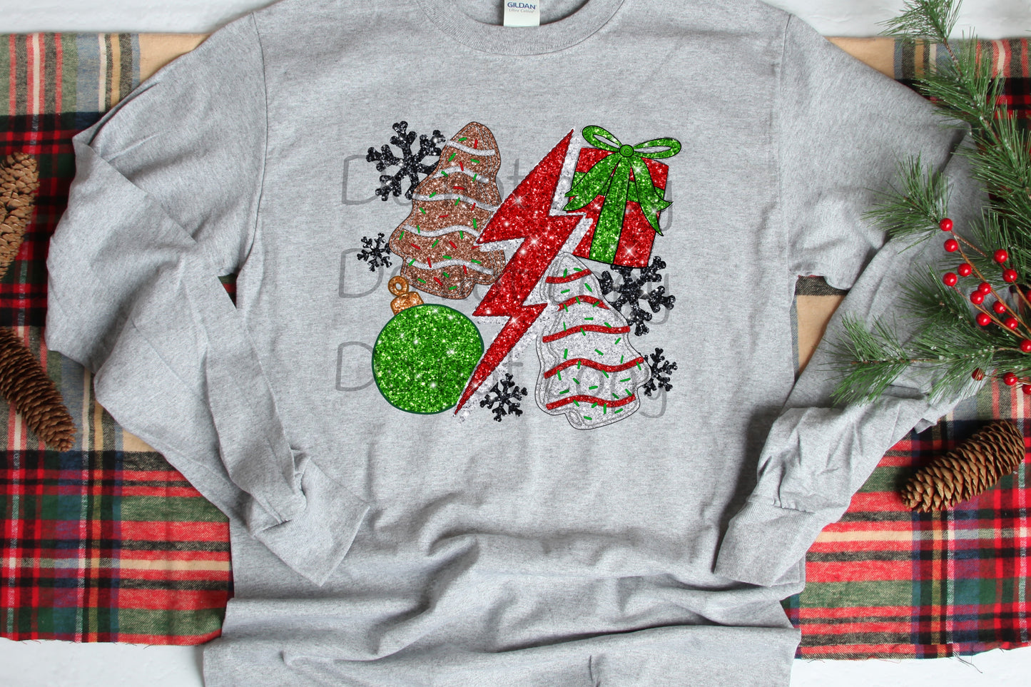 Christmas collage glitter-DTF