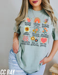 Distressed floral positive words-DTF