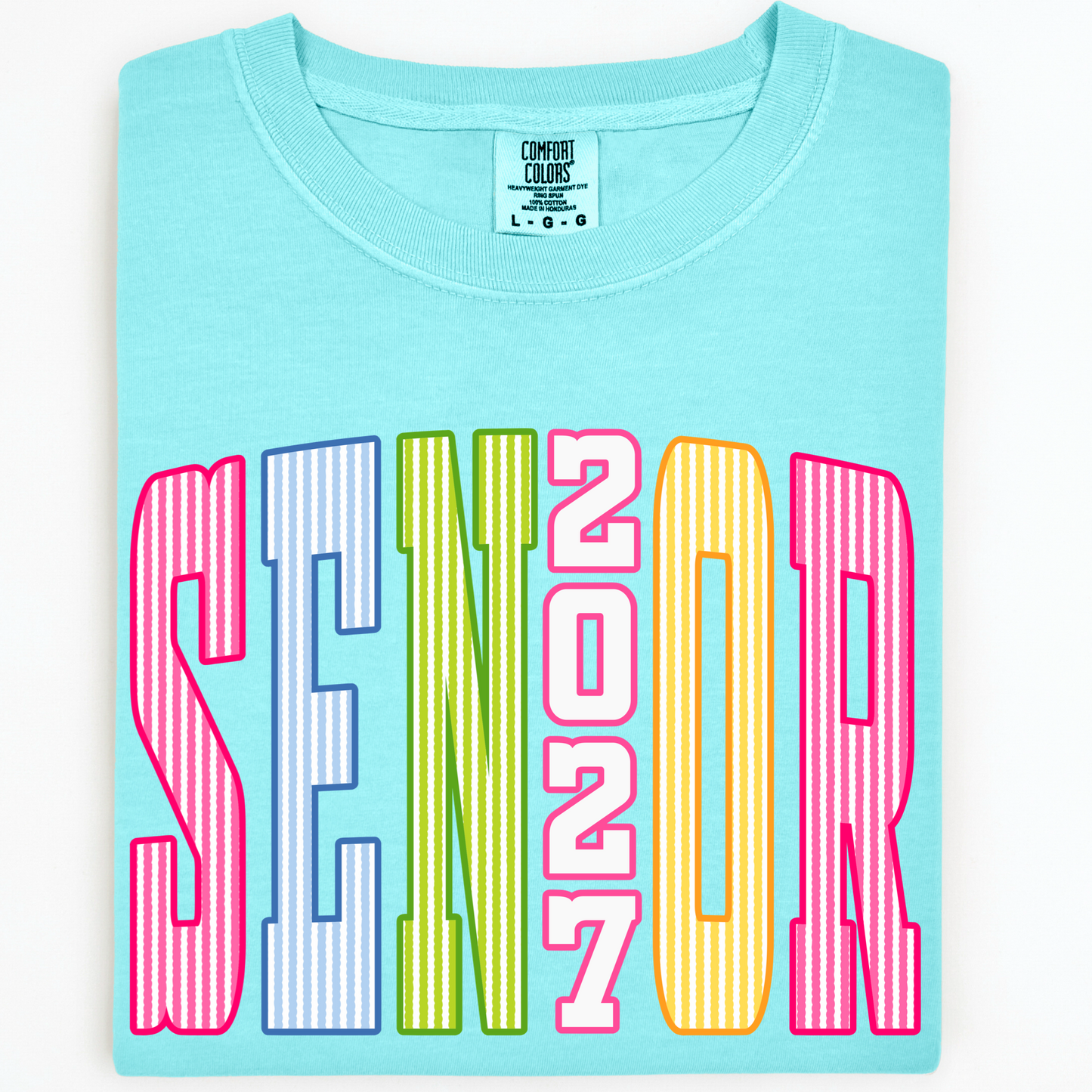 Senior 2027 striped multi colored- DTF&UV