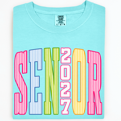 Senior 2027 striped multi colored- DTF&UV