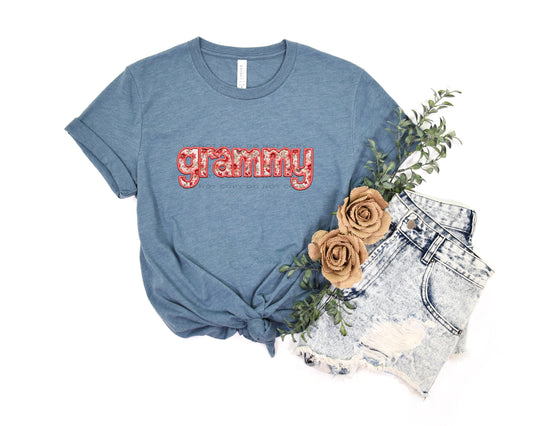 Grammy Floral Faux Embroidery DTF