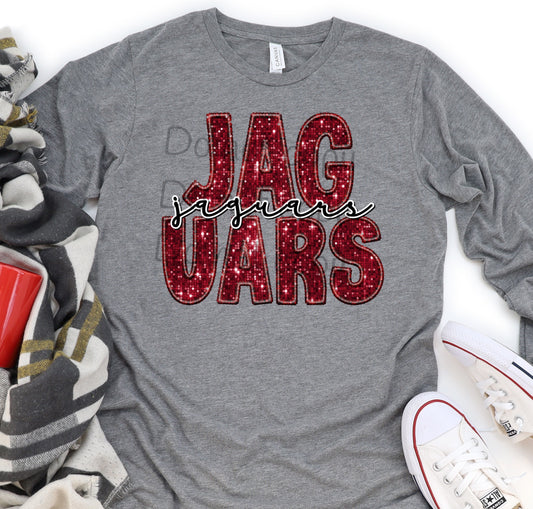 Jaguars stacked sequin -DTF