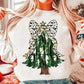 Green Dotted Bow glitter lined Christmas Tree-DTF