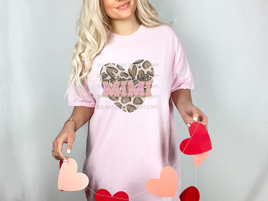 Loved Mimi Leopard Heart DTF