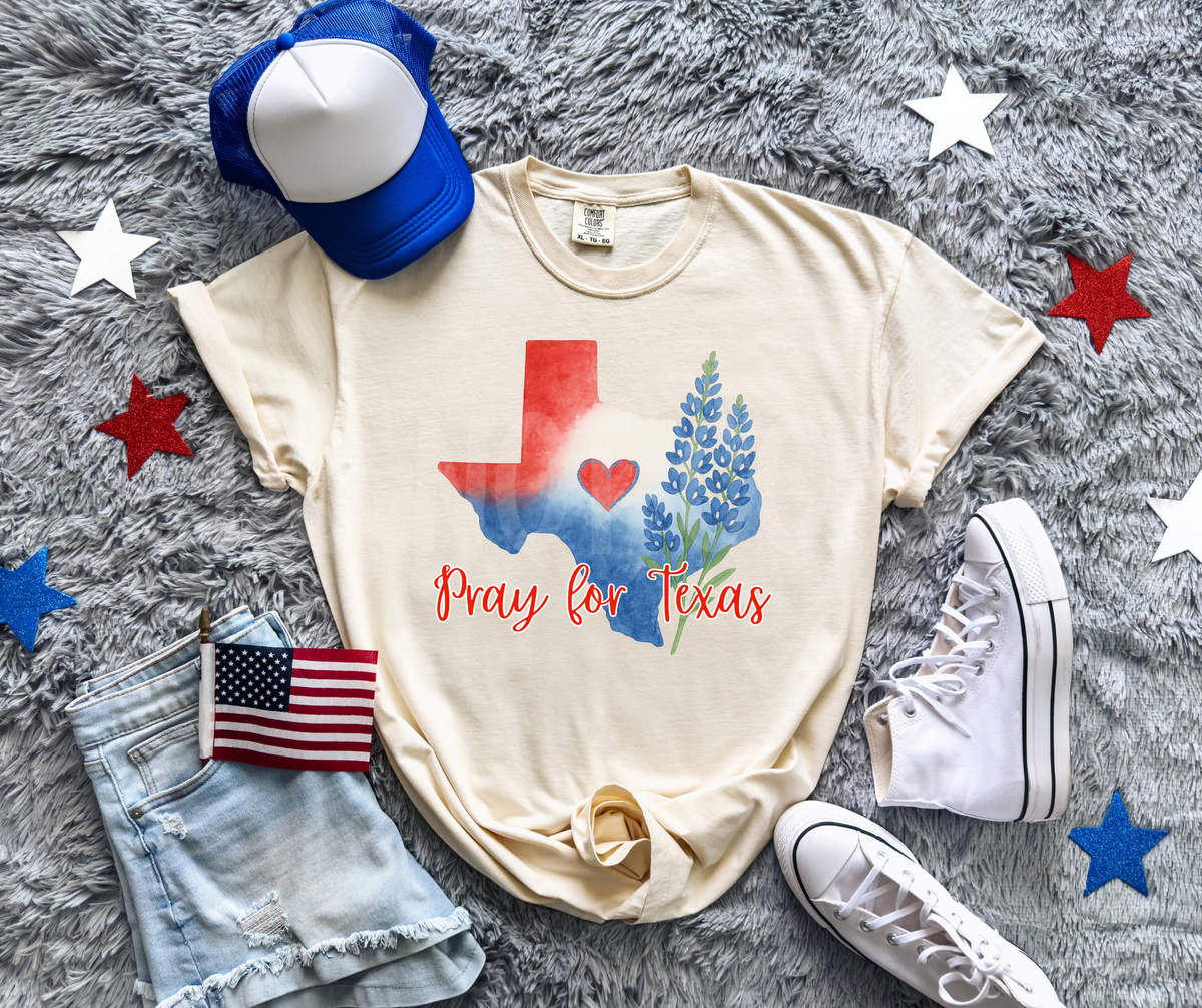 Pray for texas Flag-DTF&UV